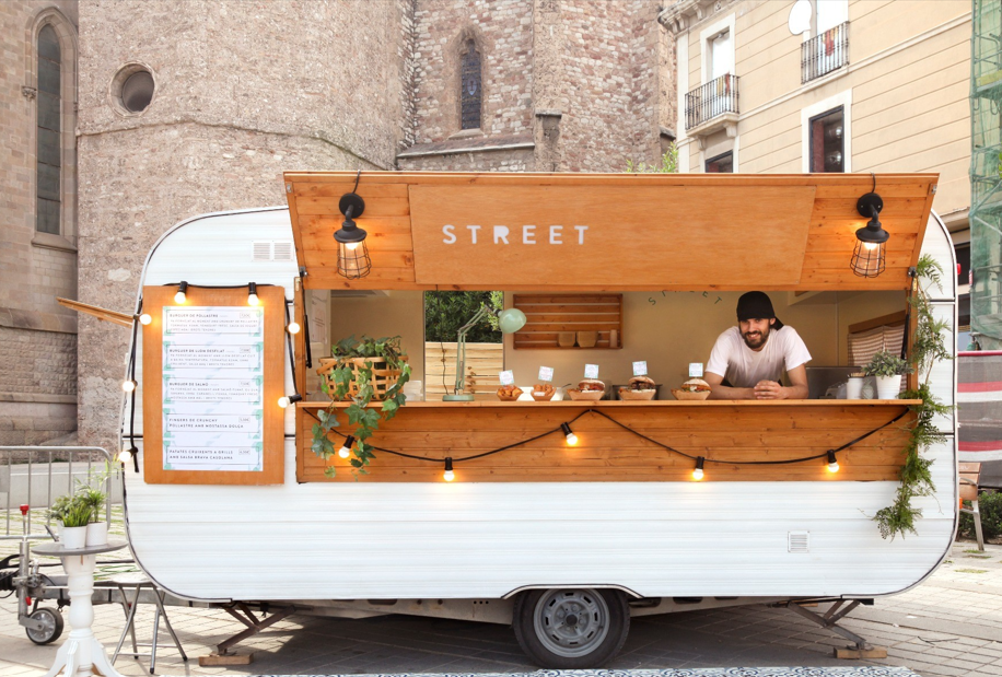 food truck at street market food truck at street market